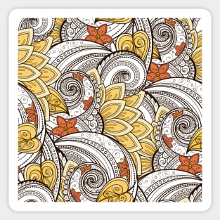 Paisley Print with Vintage Floral Motifs Sticker